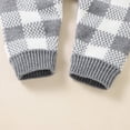 thumbnail image 5 of Youmylove Fall Winter Sweater For Kids Tops Unisex Baby Girl Boy Knitted Romper Jumpsuit Plaid Button Down Hooded Sweater Playsuit Clothes, 5 of 9