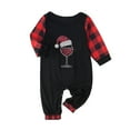 thumbnail image 3 of Aboser Matching Christmas Pajama Sets for the Whole Family Holiday Sleepwear Trendy Wine Glass Print Tops and Plaid Pants Outfits Merry Christmas Jammies Nightwear, 3 of 5