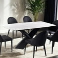 thumbnail image 2 of Furniture of America Escando Ceramic Top X-Shaped Dining Table in Black, 2 of 5