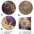 thumbnail image 3 of Designart "Regal Purple and Gold Mandala II" Boho Mandala Metal Wall Art, 3 of 5