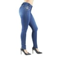 thumbnail image 3 of Fashion2Love Women's Juniors Colombian Design Butt Lift Push Up Mid Waist Skinny Jeans, 3 of 9
