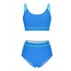 thumbnail image 4 of Conjunto de Bikini de Cintura Alta para Mujeres, Cuello de Bloque de Color U, Bikini sin Espalda Ajustable de Moda, 4 of 7