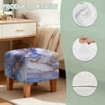 thumbnail image 6 of Jiueut Blue Golden Marble Print Footstool Slipcover, Folding Ottoman Cover Folding Storage Furniture Protector Breathable Non-Slip Footrest Protector for Pets & Kids, 6 of 7