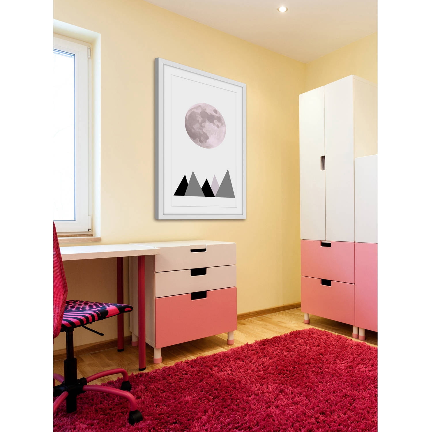 Marmont Hill "Pink Moon" by Katarina Snygg Framed Painting Print