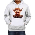 thumbnail image 2 of Zhanqunnn Men's Autumn And Winter Hoodie With Floral Cattle Print Hooded Sweatshirt Shoulder Down Long Sleeved Sweatshirt Top Men Hoodies Pullover, Size XXXL, 2 of 4