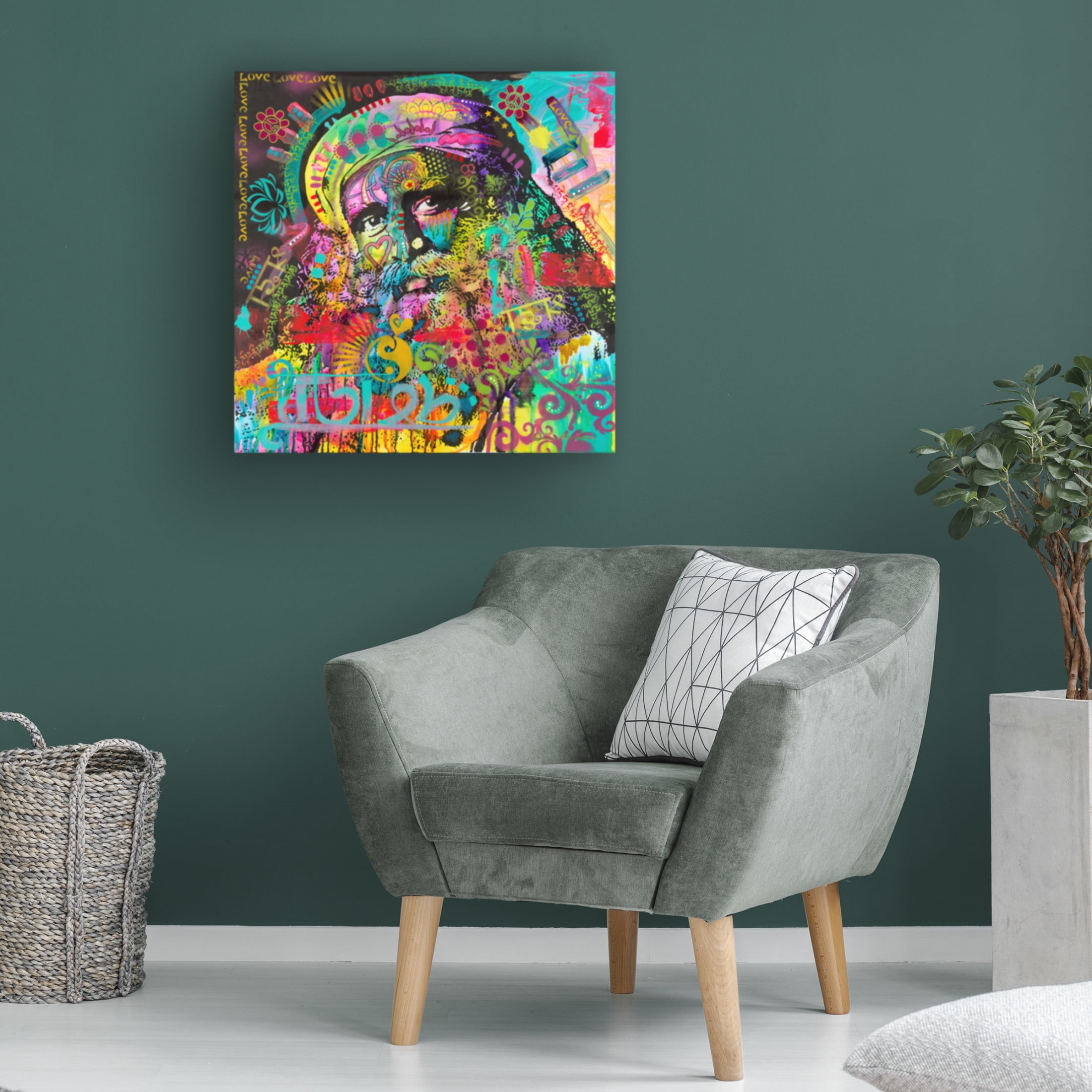 Canvas Wall Art - Dean Russo 'Sadhguru' Wall Art for Living Room, Bedroom, or Office Décor by Trademark Fine Art - 18 x 18 Inches