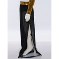 thumbnail image 5 of TiaoBug Kids Girls High Waisted Sequins Side Slit Chiffon Wide Leg Pants Belly Dance Performance Bottoms Gold 14, 5 of 7