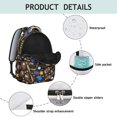 thumbnail image 4 of Football and Baseball Black Pattern Backpack for School, Cute School Bag with Adjustable Shoulder Straps and Padded Back, 15.3"x11"x7.1", 4 of 5
