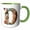 Green/White, variant on 3drose, Boho Floral Monogram Initial D, 11oz Mug
