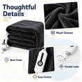 thumbnail image 4 of YAKEE Heated Throw Blanket 50"x 60" Soft Warm Flannel Fast Heating Blanket, 4 Fast Heating Levels & 3 Hours Auto-off, Dark Gray, 4 of 9