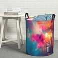 thumbnail image 6 of Fotbe Colorful Lightbulb Abstract Pattern Laundry Basket with Handles, Waterproof Large Laundry Hamper, Wash Bag for Corner Dorm, Rolling Laundry Basket with Handles-Small, 6 of 6