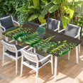 thumbnail image 2 of Spring Leaves Table Cloths for 5 Foot Rectangle Tables, Pastoral Garden Botanical Brown Wooden Patio Waterproof Elastic Fitted Tablecloths, Washable Rectangular Table Cover for Camping, 2 of 8