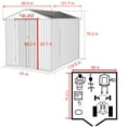 thumbnail image 5 of VEIKOUS 8'x10' Outdoor Storage Shed, Metal Tool Storage Sheds 80 sq ft, w/Lockable Door & Air Vent, Suitable for Garden, Patio, Gray, 5 of 9