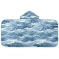 thumbnail image 5 of Yayeee Kids Hooded Towel with Hand Pockets Beach Soft Absorbent Bath Wrap 50 x 23.5 inch, Blue Watercolor Ocean Waves, 5 of 5