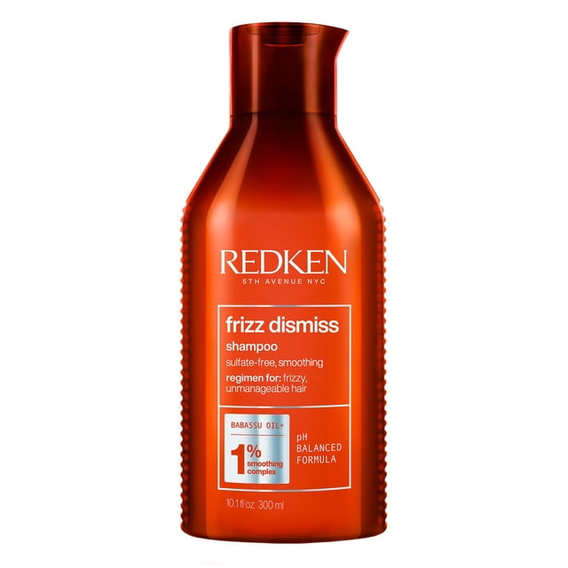 REDKEN- Shampoo Frizz Dismiss de Redken | Shampoo anti-frizz sin sulfatos|Aporta hidratación intensa, protege de la humedad y controla el frizz por un tiempo prolongado | Con Aceite de Baba