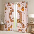 thumbnail image 2 of Erosebridal Brown Capybara Kid Black Out Curtains, Initial Q Letter Curtains Pack of 2 (42x63 Each), 2 of 6