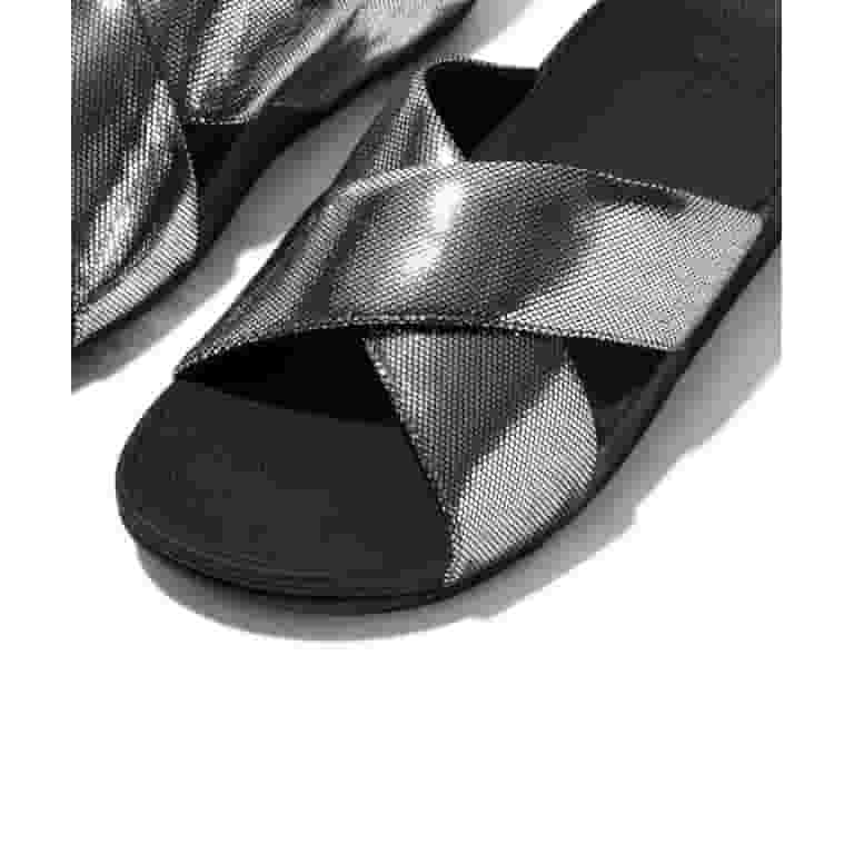 SALE FitFlop Lulu Lustra クロスストラップ スライド FitFlop Lulu Lustra Cross Straps Open Rounded Toe Slip On
