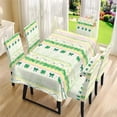 thumbnail image 3 of TSOVTHRID Cute Shamrock Bowknot Stripe Print 5 Pcs Dining Chair Covers and Tablecloth Set, Stain Resistant Table Cloth Dining Chair Slipcovers for Holiday Festival St. Patrick's Day Decoration, 3 of 7