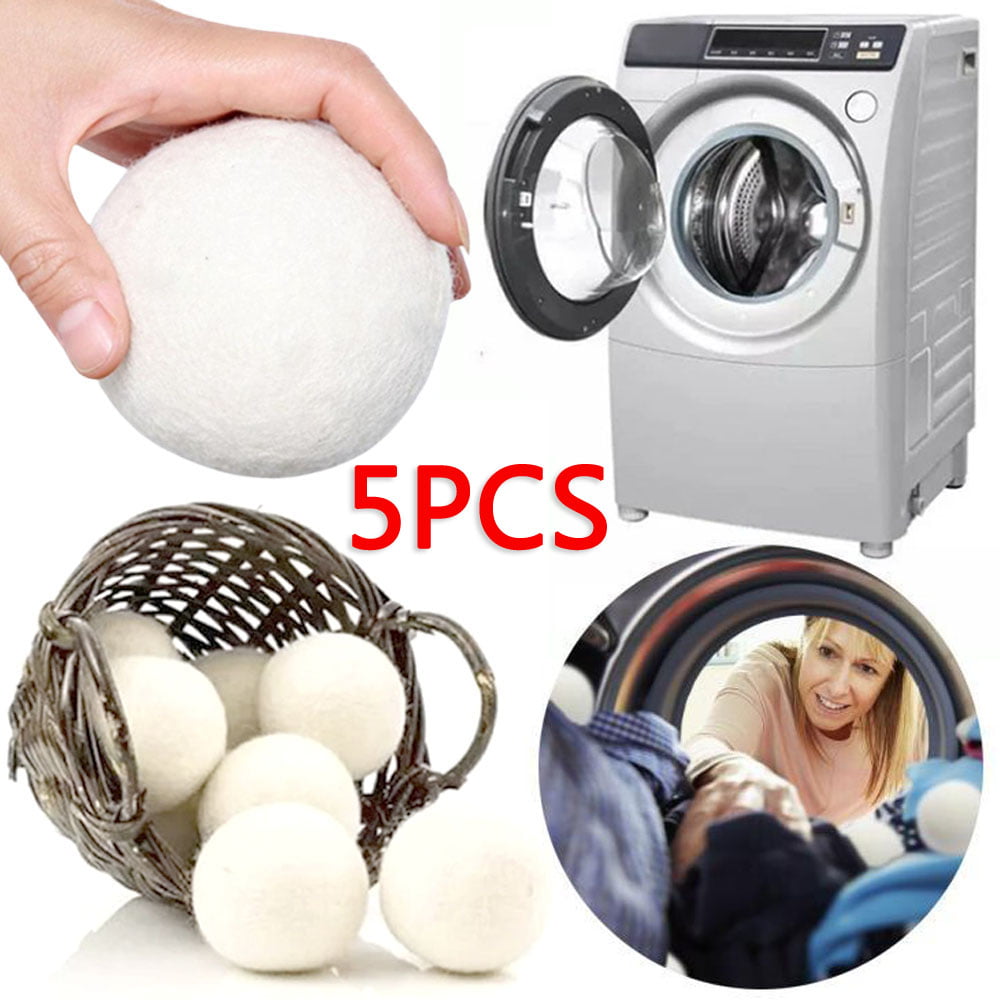 1 x 7cm Wool Dryer Balls Drying Fabric Softer Luandry Home Washing White 