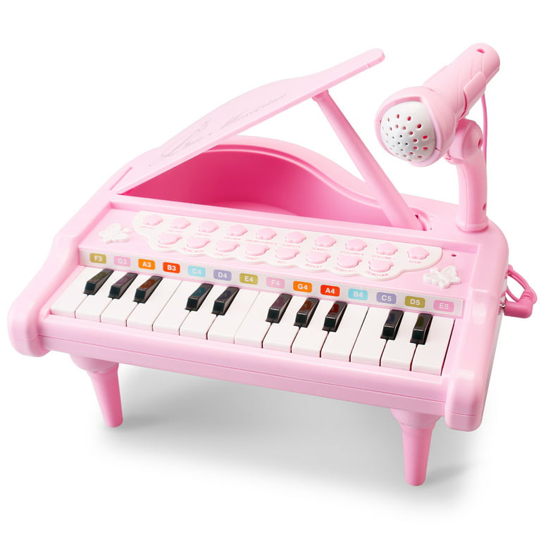 768px x 768px - Elegant Choise Kids Piano Keyboard for Beginner 24 Keys Electronic Organ  with Mic, Pink - Walmart.com