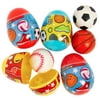 Boston Novelties Sports Ball Basketball, Soccer Ball and Baseball Toy-Filled Plastic Easter Eggs, Set of 4