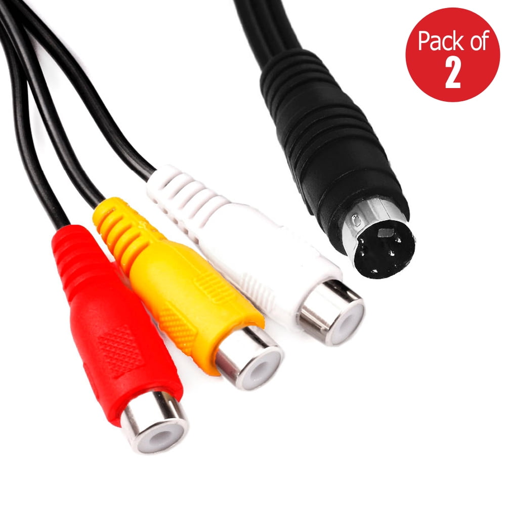 4 Pin S-Video TV to RCA AV Cable Converter Adapter Cable Black