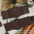 thumbnail image 7 of JASGOOD Women Corset Belts Wide Elastic Waspie Dark Brown Waist Belt for Dress, 7 of 7