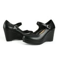 thumbnail image 2 of BOCCA Women MaryJane Wedge Heels Platform Pumps with Ankle Strap,Round Toe Dress Shoes for Work Party, 2 of 5