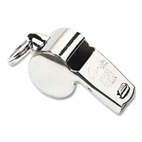 ONE NEW HEAVY DUTY CHAMPION BRASS METAL REFEREE WHISTLE SILVER COLOR 