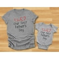thumbnail image 6 of Our First Father's Day Dad & Baby Matching Set Infant Bodysuit & Men's T-Shirt Dad Gray Medium / Baby Gray 24M (18-24M), 6 of 7