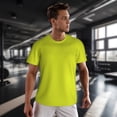 thumbnail image 3 of Wukai Yellow Print Men's Short-Sleeved Mesh T-Shirt,Quick-Dry Short Sleeve Workout T-Shirt-4X-Large, 3 of 8