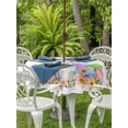 thumbnail image 2 of Outdoor Tablecloth with Umbrella Hole and Zipper, Easter Round Table Cloth 60 Inch Waterproof Tablecloth, Spring Watercolor Easter Eggs Bunny Flower Picnic Table Cover for Patio Camping, 2 of 7