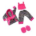 thumbnail image 3 of Juego de Ropa para muñecas de 18 pulgadas Zulema 4 piezas camisa con manchas pantalones tirantes pantuflas, 3 of 4