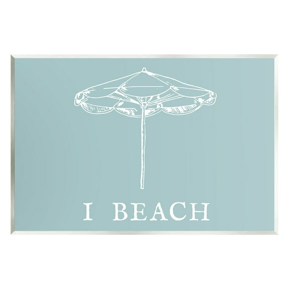Stupell Industries I Beach Phrase with Umbrella Inspirational Painting Unframed Art Print Wall Art, 15 x 10