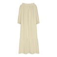 thumbnail image 4 of AherBiu Robe Longue à Manches 3/4 pour Femmes, Col Rond Smocké, Droite, Ample, Décontractée, 4 of 6
