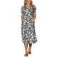 thumbnail image 2 of INSPIRE CHIC Vestido midi floral casual de verano para mujer, con cuello en V, manga corta, holgado y con bolsillos, S Gris Verde, 2 of 6