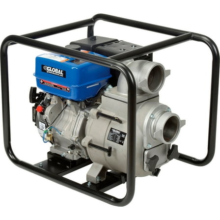 14HP Portable Gasoline Trash Pump, 4" Intake/Outlet