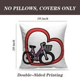 thumbnail image 2 of LALILO Throw Pillow Covers Bicycle With Love Heart Bicycle Bike Cushion Cover 18" x 18", 2 Pack, 2 of 6