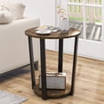 thumbnail image 2 of Patiojoy Round End Table 2-Tier Accent Side Table w/ Open Shelf Sofa Table w/ Metal Frame Industrial Nightstand Bedside Table, 2 of 9