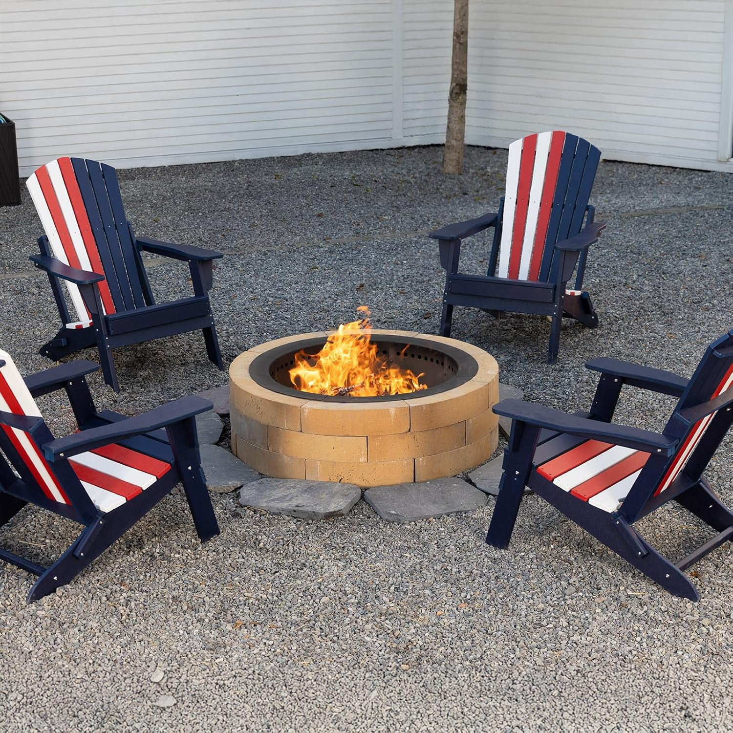 36 Inch Outer Round Smokeless Fire Pit Ring, 30 Inch Inner Double Layer Heavy Duty Metal Fire Pit Insert Liner for Backyard Bonfire Outside Picnic BBQ, Black，Fire Pit