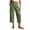 Army Green, variant on Womens Gingham Plaid Drawstring High Waist Cropped Wide Leg Capri Pants Dual Side Hand Pockets Lightweight Woven Loose Flow Casual Everyday Trousers