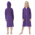 thumbnail image 4 of Hotiary Long Sleeve Hooded Zipper Sleeping Skirt for Girls Autumn and Winter Solid Color Casual Housecoat for 5-14 Years Kids Teen, 4 of 5