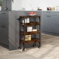 thumbnail image 4 of Carrito de cocina VidaXL de roble ahumado con carro de almacenamiento con ruedas, 4 of 9