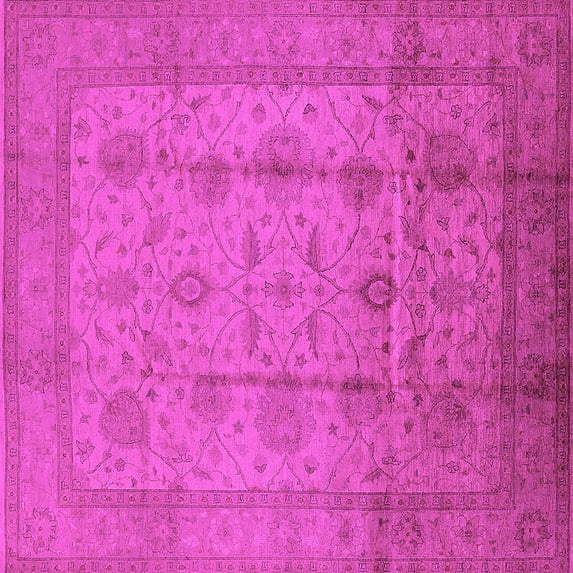 Ahgly Company Indoor Square Oriental Pink Industrial Area Rugs, 8' Square