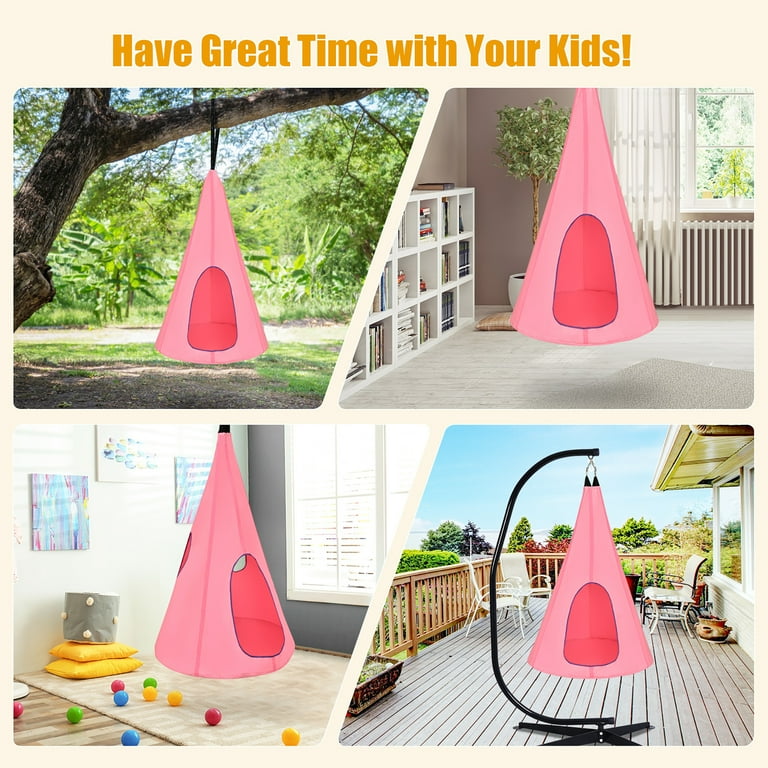 Goplus 32 Kids Nest Swing Chair Hanging Hammock Seat for Indoor