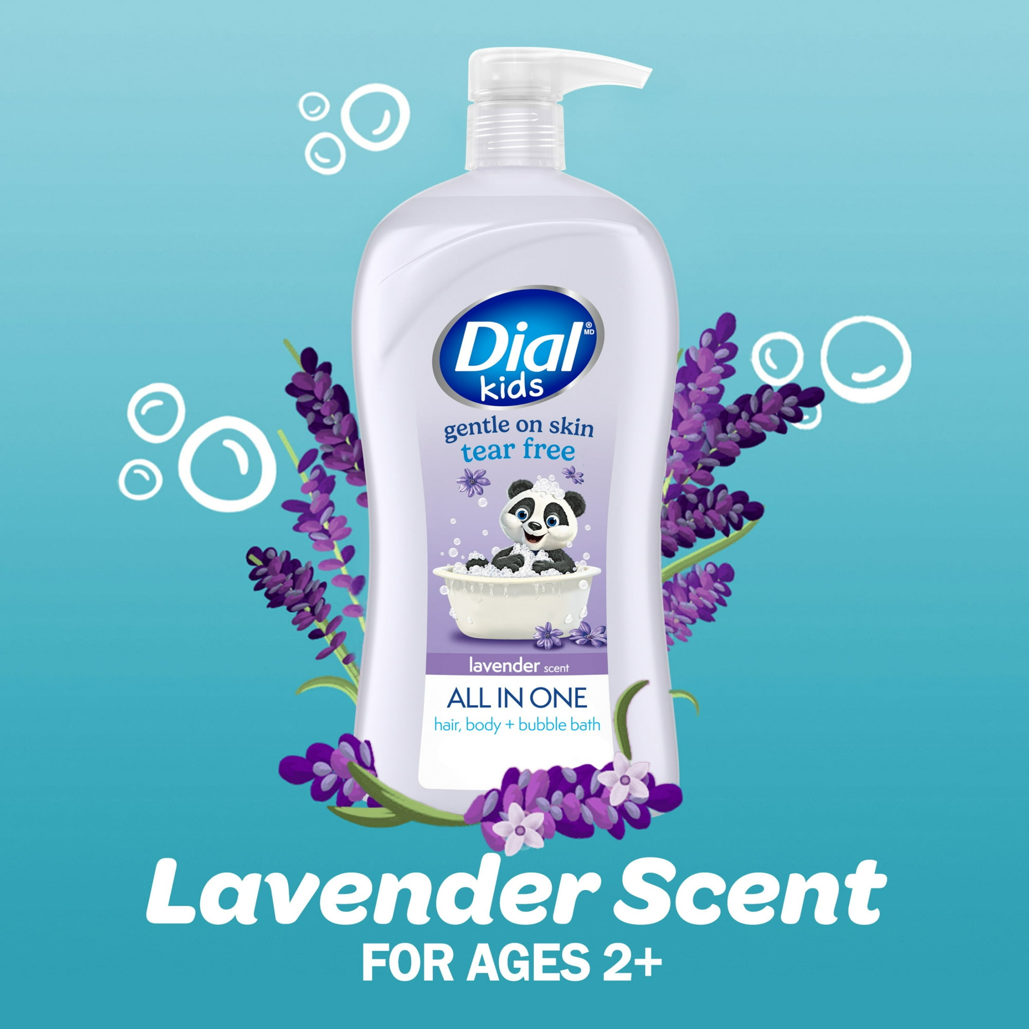 Dial Kids 3-in-1 Body+Hair+Bubble Bath, Lavender Scent, 32 fl oz