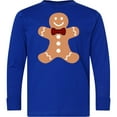 thumbnail image 3 of Inktastic Cute Gingerbread Man with Red Plaid Bowtie Long Sleeve Youth T-Shirt, 3 of 5