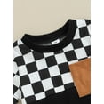 thumbnail image 6 of Suealasg Kids Boys Summer Outfits Clothes 6M 1T 2T 3T 4T Children Short Sleeve Checkerboard Print T-Shirt Tops Elastic Shorts 2Pcs Causal Beach Clothing for Toddler Boy, 6 of 9