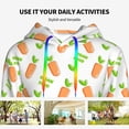 thumbnail image 4 of Picia Vegan Fruit Carrot Pattern Casual Women's Hoodie, Hooded Sweatshirt with Kangaroo Pocket, Comfortable Pullover with Eye-catching Drawstrings-Small, 4 of 7