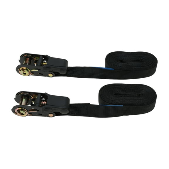 Unique Bargains Ratchet Tie Down Straps 2 Pcs 1 Inch x 20 Feet 1,764lb Ratchet Strap Lashing Straps for Roof Rack Motorcycle Trucks Trailer Black